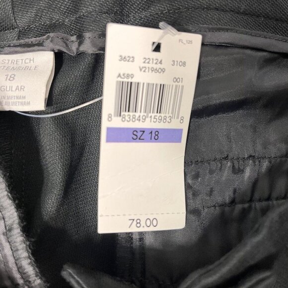 Van Heusen Women’s Black Classic Fit Straight Leg Stretch Ankle Pants Size 18NWT - Picture 9 of 11